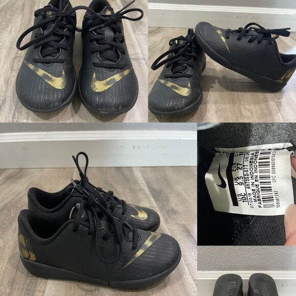 Nike Mercurial Vapor XII Academy IC Soccer Shoes Kids Size 10C Black AH7352-007 - Picture 6 of 6